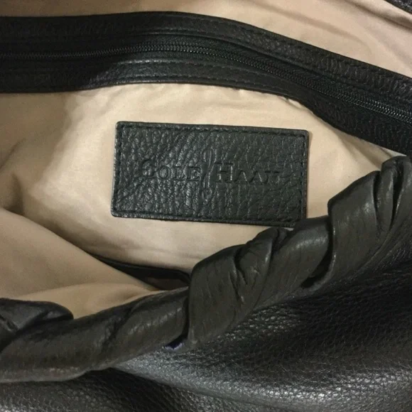 Cole Han Black Leather Shoulder tote/bag - Picture 8 of 11